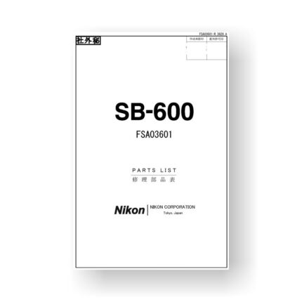 Nikon SB-600 Parts List