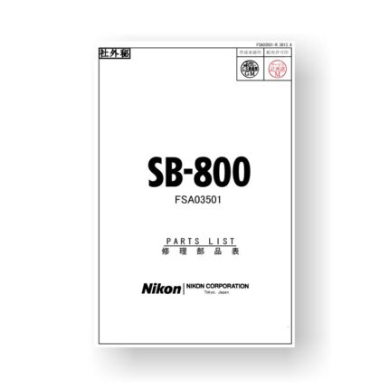 Nikon SB-800 Parts List