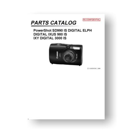 Canon PowerShot SD990 IS Service Manual Parts List Download