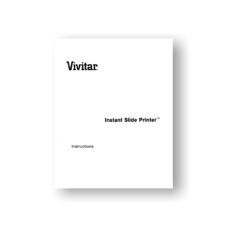 Vivitar Instant Slide Printer Owners Manual Download