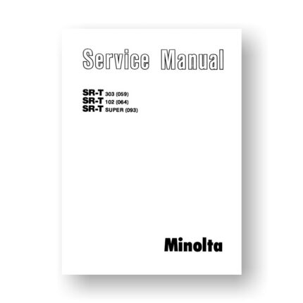 Minolta SR-T Service Manual Parts List | SR-T 102 | SR-T 303 | SR-T Super