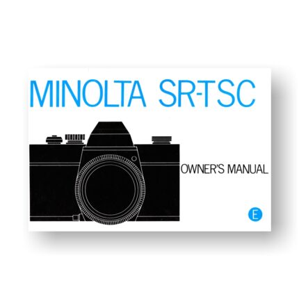 Minolta SRT SC Owners Manual | 35mm SLR