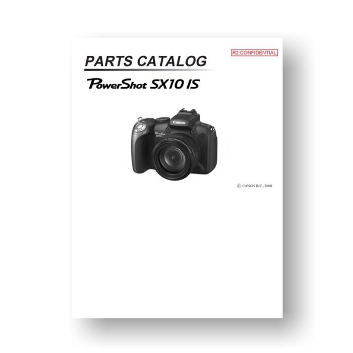 18-page PDF 1.27 MB download for the Canon SX10 IS Parts Catalog | Powershot