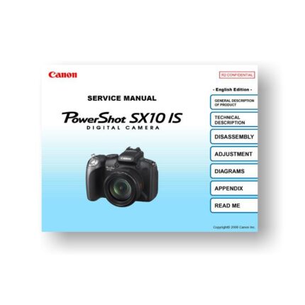 134-page PDF 11.72 MB download for the Canon SX10 IS Service Manual Parts Catalog | Powershot