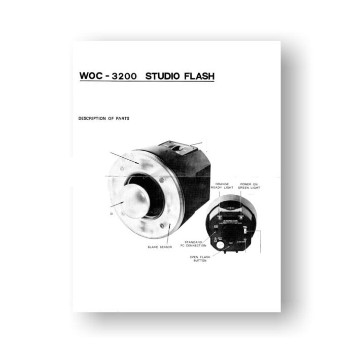 WOC 3200 AC Studio Flash Owners Manual Download