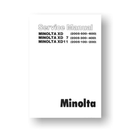 Minolta 2005 Service Manual Parts List | XD | XD 7 | XD 11
