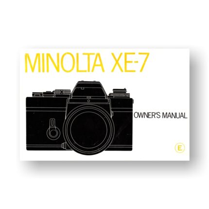 Minolta XE-7 Owners Manual PDF Download