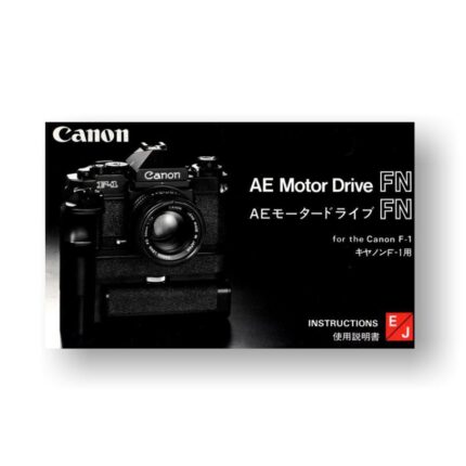 Canon AE Motor Drive FN Owners Manual Download