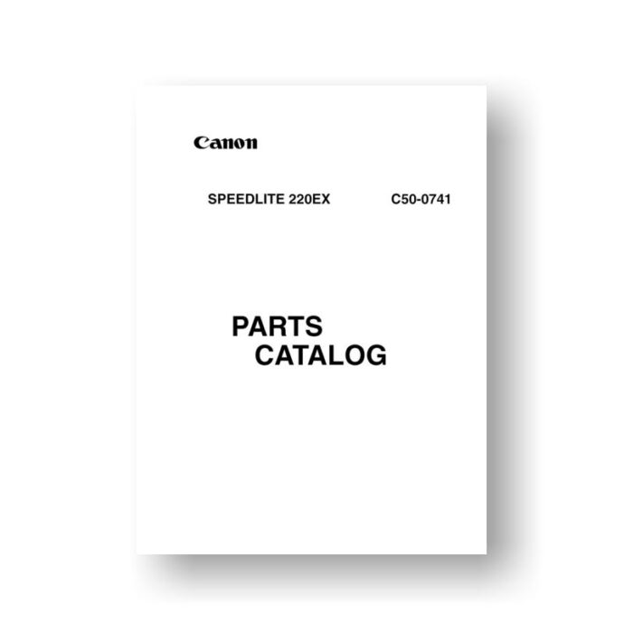 4-page PDF 73 KB download for the Canon C50-0741 Parts Catalog | 220EX | Speedlite