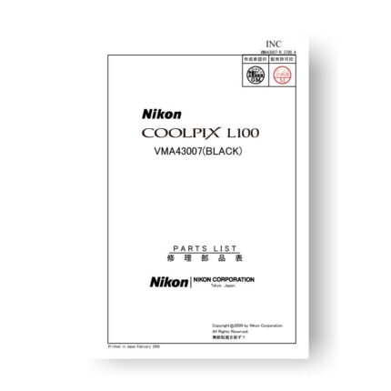 8-page PDF 1.27 MB download for the Nikon Coolpix L100 Parts List | Digital Compact Camera