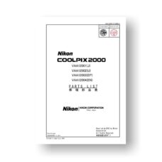 8-page PDF 584 KB download for the Nikon Coolpix 2000 Parts List