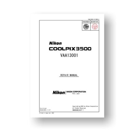 72-page PDF 5.51 MB dwonload for the Nikon Coolpix 3500 Service Manual Parts List | Digital Compact Cameras