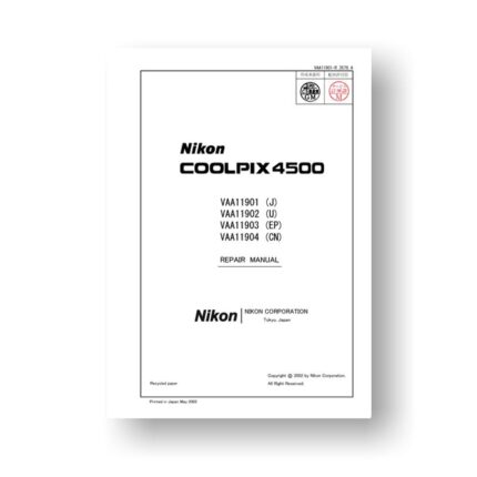 65-page PDF 6.92 MB download for the Nikon Coolpix 4500 Repair Manual Parts List | Digital Compact