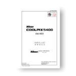 14-page PDF 708 KB downloa for the Nikon Coolpix 5400 Parts List | Digital Compact Camera