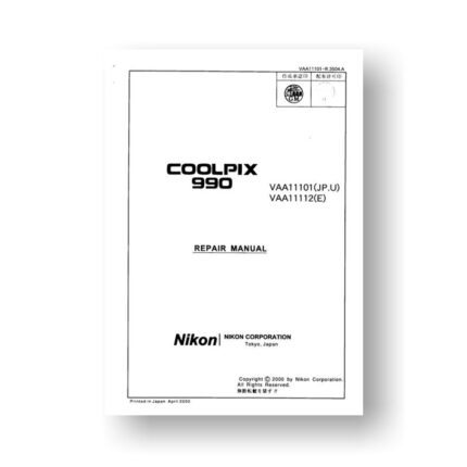 97-page PDF 3.78 MB download for the Nikon Coolpix 990-990S Repair Manual | Digital Compact