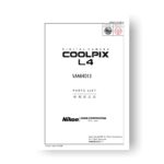 8-page PDF 2.15 MB download for the Nikon Coolpix L4 Parts List | Digital Cameras