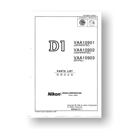 44-page PDF 1.41 MB download for the Nikon D1 Parts List | Digital SLR