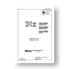 44-page PDF 1.41 MB download for the Nikon D1X Parts List | Digital SLR