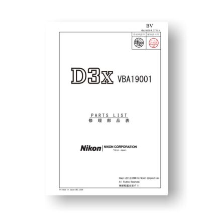 57-page PDF 3.23 MB download for the Nikon D3X Parts List | Digital SLR