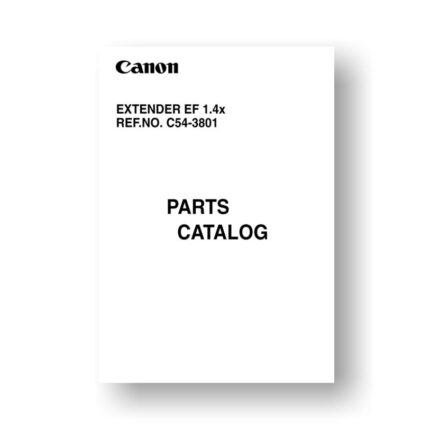5 page PDF 1.29 MB download for the Canon C54-3801 Parts Catalog | EF 1.4x