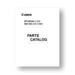 Canon C21-7301 Parts Catalog | EF 100 2.0 Parts List Download