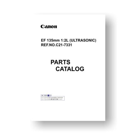 Canon C21-7331 Parts Catalog | EF 135 2.0 L Ultrasonic