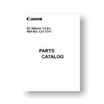 8-page PDF 195 KB download for the Canon C21-7311 Parts Catalog | EF 200 1.8L