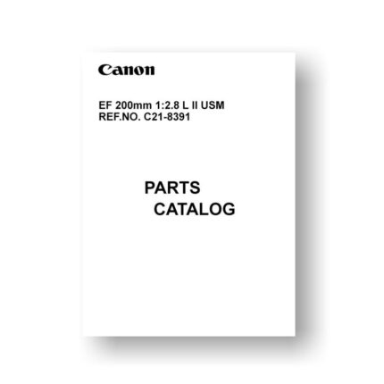 7 page PDF 167 KB download for the Canon C21-8391 Parts Catalog | EF 200 1.8L II USM