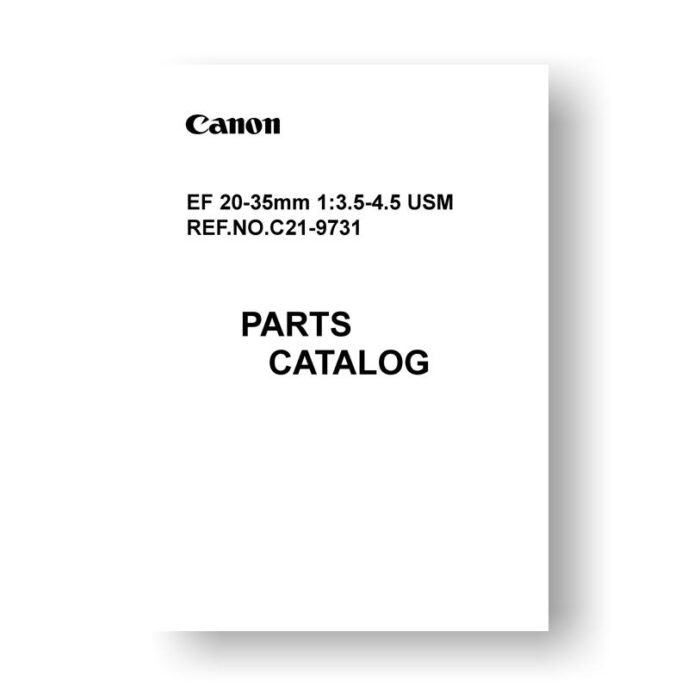 5-page PDF 129 KB download for the Canon C21-9721 Parts Catalog | EF 20-35 3.5-4.5 USM