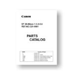8-page PDF 131 KB download for the Canon C21-9901 Parts Catalog | EF 28-80 3.5-5.6