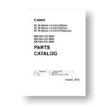 6-page PDF 593 KB download for the Canon C21-9993 Parts Catalog | EF 28-90 4-5.6 II