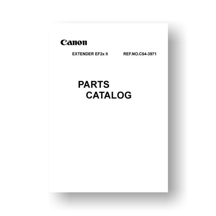 6-page PDF 524 KB download for the Canon C54-3971 Parts Catalog EF 2x II