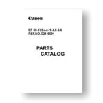 5-page PDF 71 KB download for the Canon C21-9591 Parts Catalog | EF 35-105 4.5-5.6