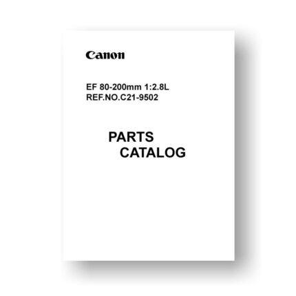 8-page PDF 199 KB download for the Canon C26-9502 Parts Catalog | EF 80-200 2.8L