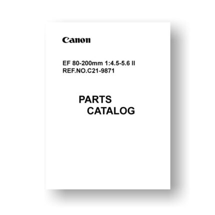 8-page PDF 129 KB download for the Canon C21-9871 Parts Catalog | EF 80-200 4.5-5.6 II