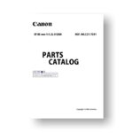 8-page PDF 475 KB download for the Canon C21-7341 Parts Catalog | EF 85 1.2L II USM