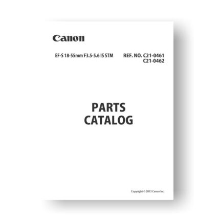 4-page PDF 1.41 MB download for the Canon C21-0461 Parts Catalog | EF-S 18-55 3.5-5.6 IS STM