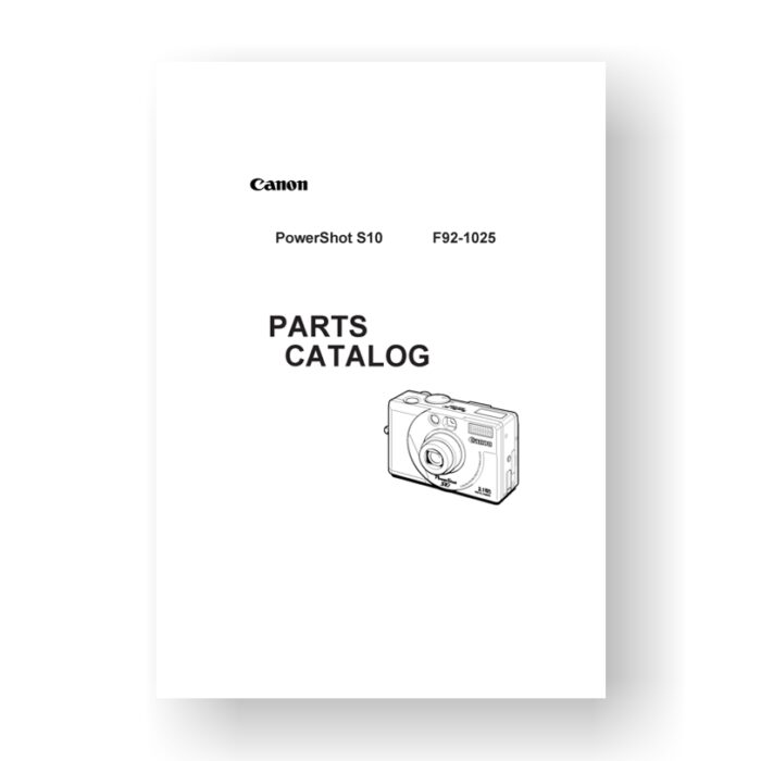 5-page PDF 502 KB download for the Canon S10 Parts Catalog | Powershot