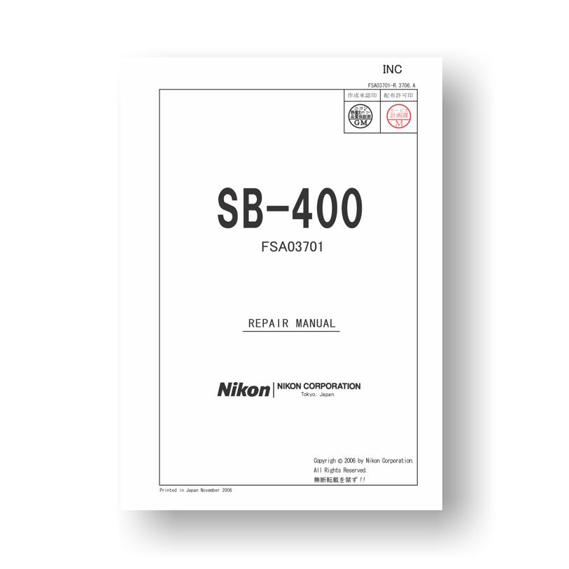 Nikon SB-400 Repair Manual Parts List | USCamera Downloads