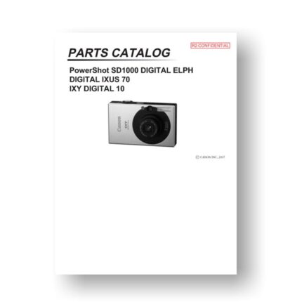 19 page PDF 1.25 MB download for the Canon SD1000 Parts List | PowerShot