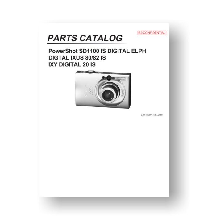 27-page PDF 3.34 MB download for the Canon SD1100 Parts Catalog | PowerShot