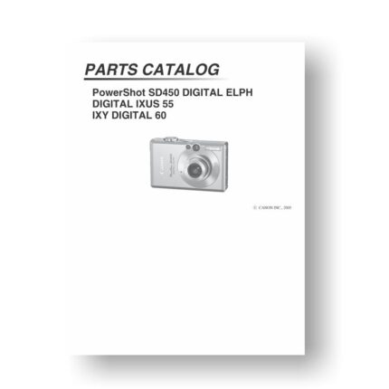 18-page PDF 489 KB download for the Canon SD450 Parts Catalog | Powershot
