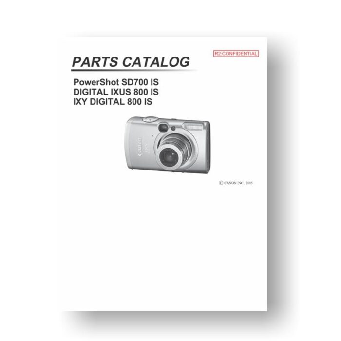 19-page PDF 1.05 MB download for the Canon SD700 IS Parts Catalog | PowerShot