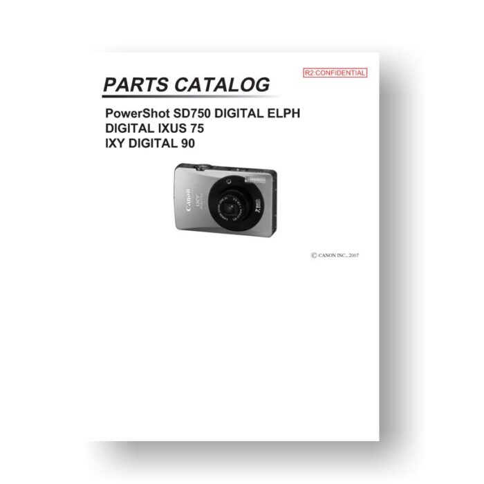 Canon PowerShot SD750 Service Manual Parts List Download