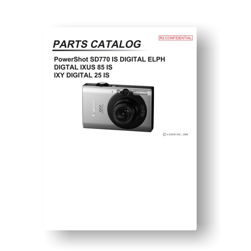 Zeldzaamheid uitglijden verlamming Canon SD770 IS Parts Catalog | Powershot | USCamera Canon DownloadsUSCamera
