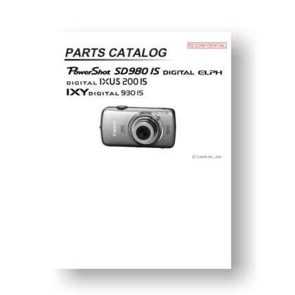 14-page PDF 3.01 MB downloads for the Canon SD980 IS Parts Catalog | PowerShot