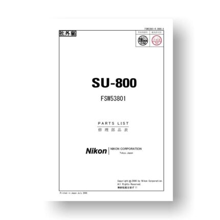 Nikon Speedlight SU 800 Parts List Download