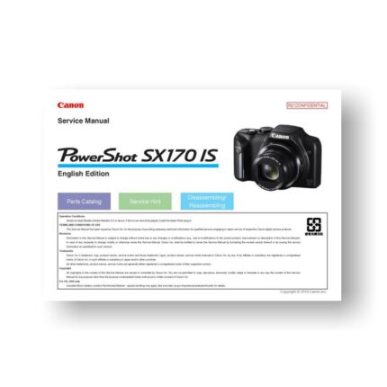 8-page PDF 1.37 MB download for the Canon SX170 IS Parts Catalog | Powershot