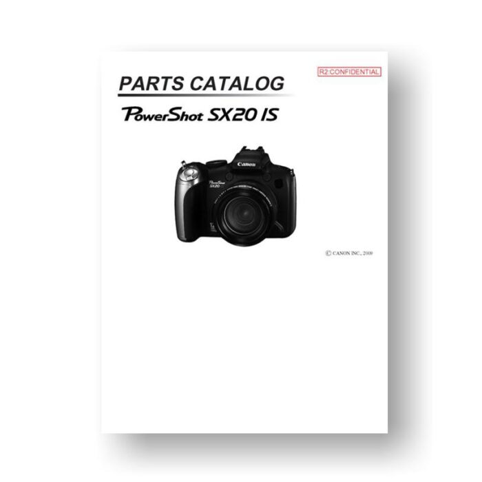 20-page PDF 2.68 MB download for the Canon SX20 IS Parts Catalog | Powershot