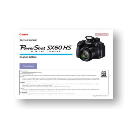 9 page PDF 2.29 MB download for the Canon SX60 HS Parts Catalog | PowerShot